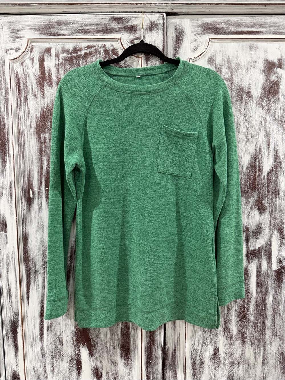 SHEIN Green Long Sleeve Pocket Pullover
